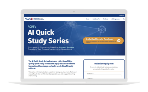 ACUE AI Quick Study Series Course Homepage