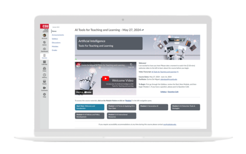 AI Tools for Teaching and Learning course homepage